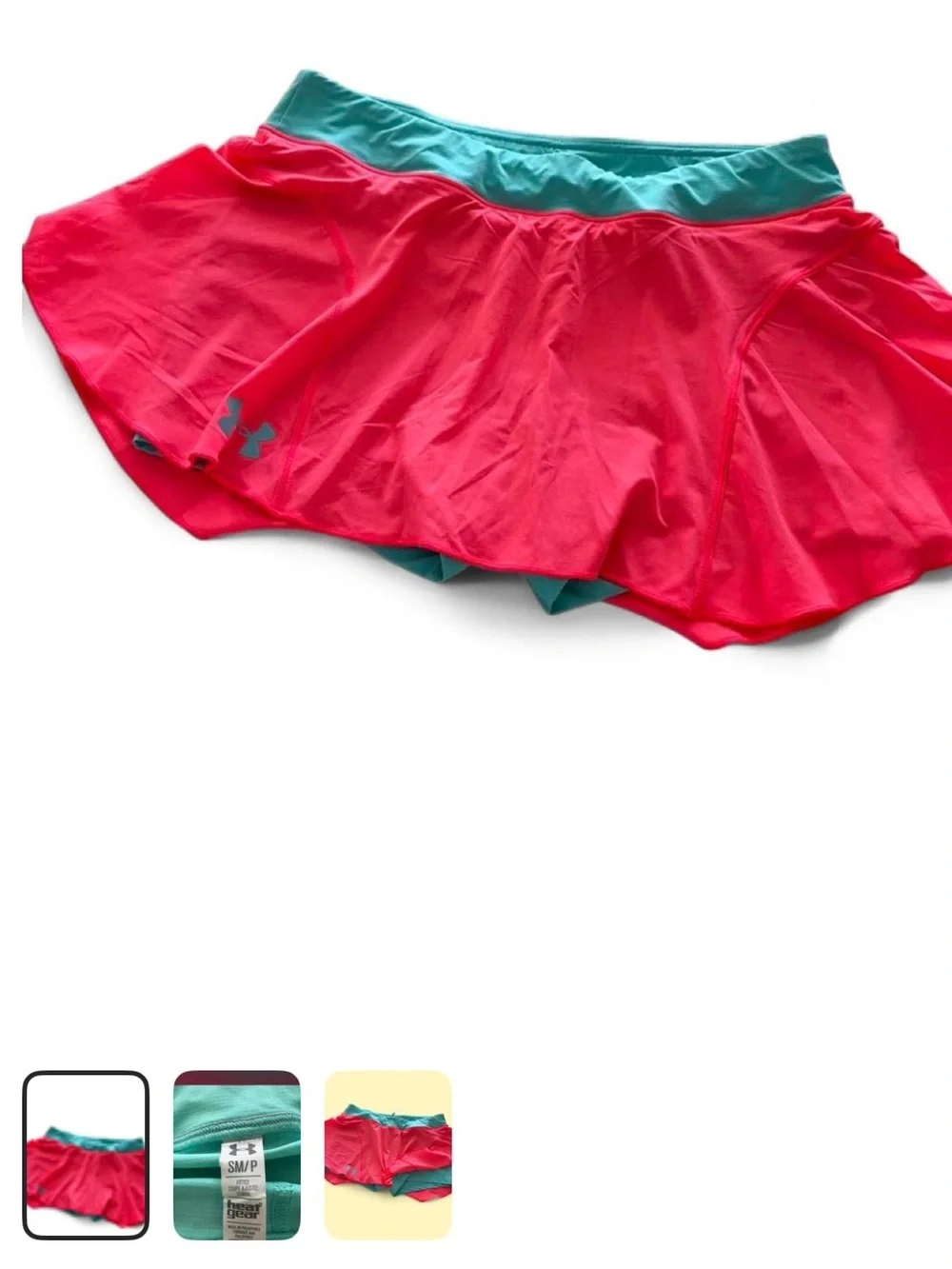 Under Armour Teal Athletic Skirt with Coral Stitching